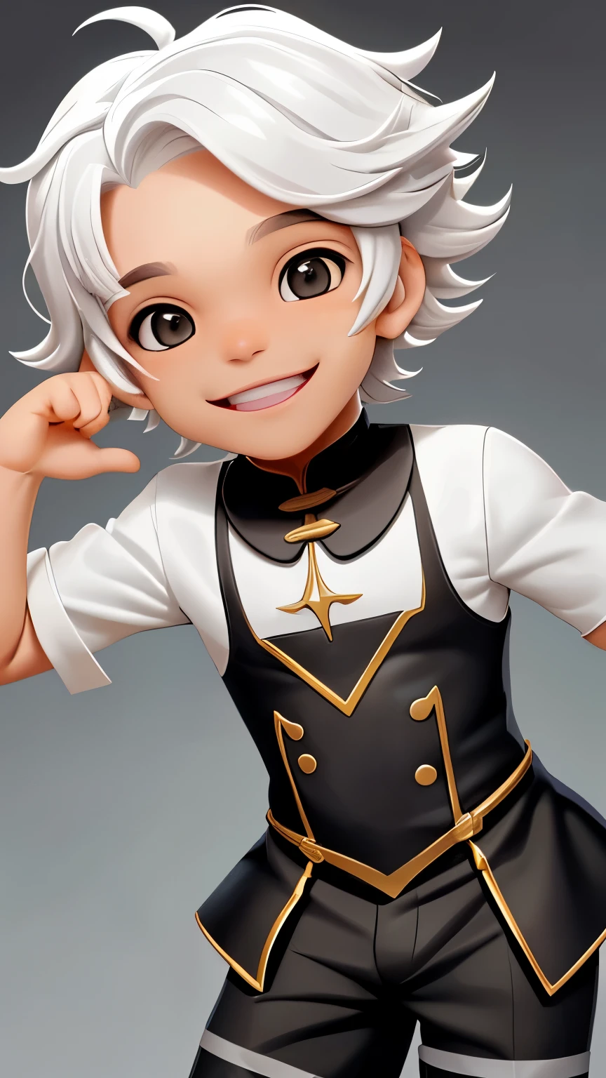 crie um branco de cabelo preto sorrindo