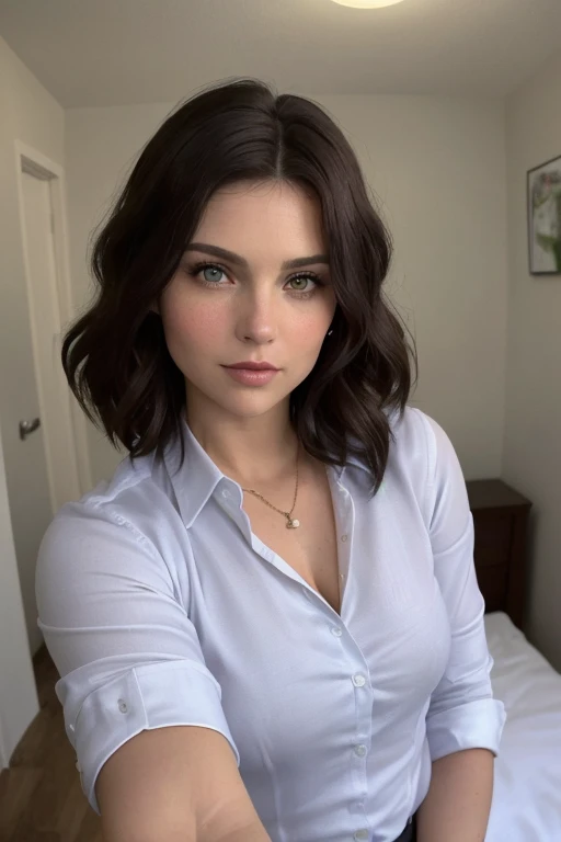 ((Mejor caliArafed Mujer Completa, chica sexy con ojos cafe, , ultra realista, meticulosamente detallado, retrato de Ali Larter Cabello rubio y ojos cafe grandes., selfie de una mujer joven, ojos dormitorio, violeta myers, minimo , maquillaje natural, looking directly at the camera, artegrama de la cara, maquillaje sutil, Impresionante foto de todo el cuerpo arrodillado sobre la cama., en el dormitorio, Medium and large chest, permitiendo que la cara se vea claramente, retrato, Camisa color rojodad)), ((obra maestra)), (detallado), cara perfecta