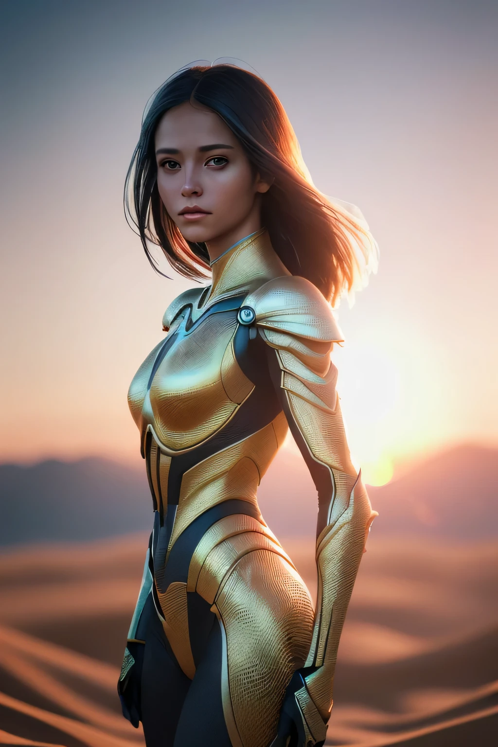(masterpiece), (very complicated:1.3), (realistic), girl portrait, the most beautiful in the world, (insect-like wings), scale powder reflection, outdoor, intense sunlight, distant dune, Stunning female professional photo details, sharp focus, dramatic, Award history, cinematic lighting, Octane Rendering Unreal Engine, volumetrics dtx, (film grain, blurred background, blurred foreground, Bokeh, Depth of the bounds written, sunset, motion blur:1.3), thin clothing