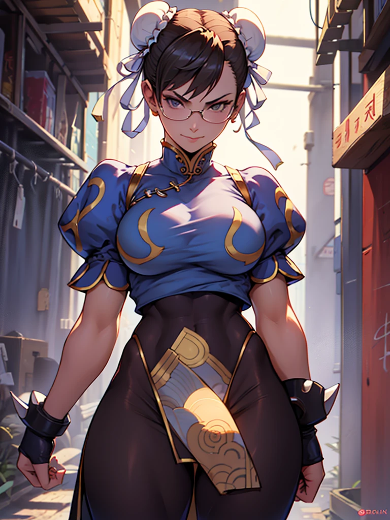 juri han,mulher jovem,short black hair , badass , colan,May,coxas torneadas,Evil Smile,,chifres de cabelo,detalhes do corpo,low yellow lighting,raios de luz belo corpo detalhado