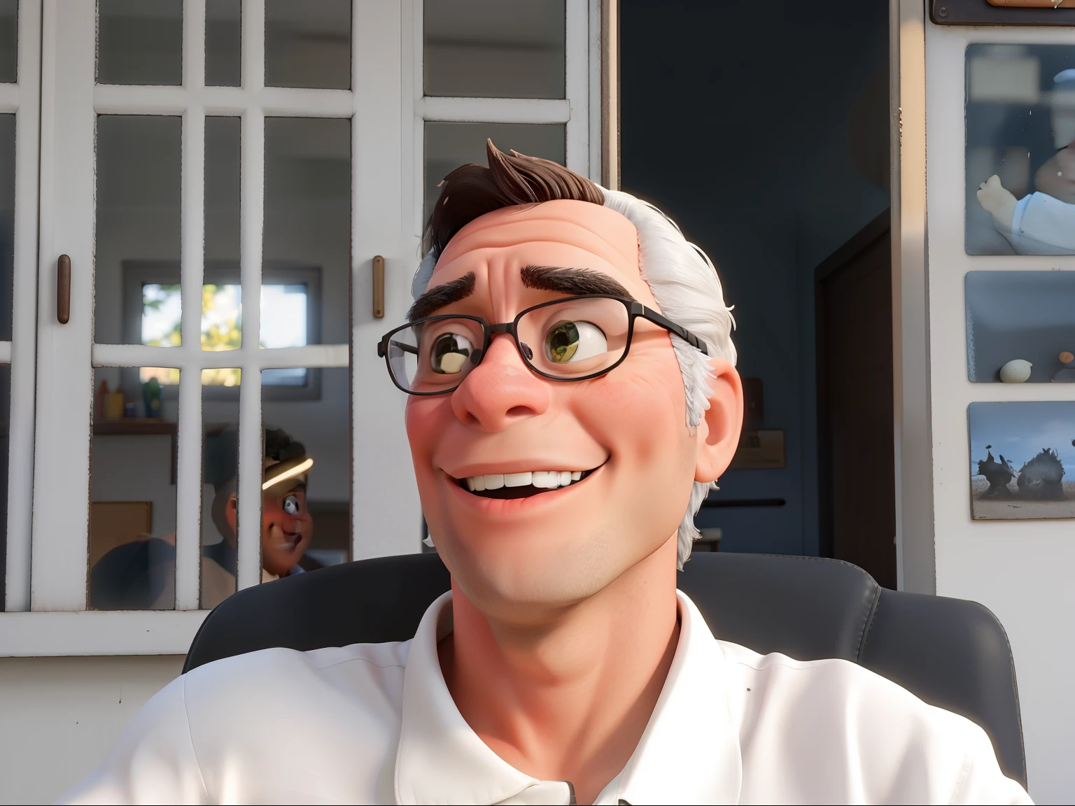 treinador sorrindo escritorio