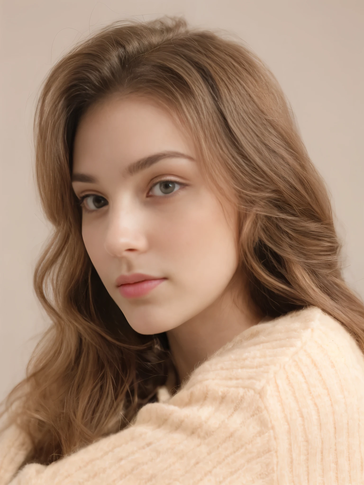 arafed woman with long hair and a sweater on posing for a picture, soft portrait shot 8 k, soft flawless pale skin, medium portrait soft light, lovely delicate face, a beautiful young woman, natural soft pale skin, black wavy shoulder-length hair, high quality portrait, gorgeous young model, girl with black hair, 2 4 year old female model, beautiful delicate face, (((black hair)))
