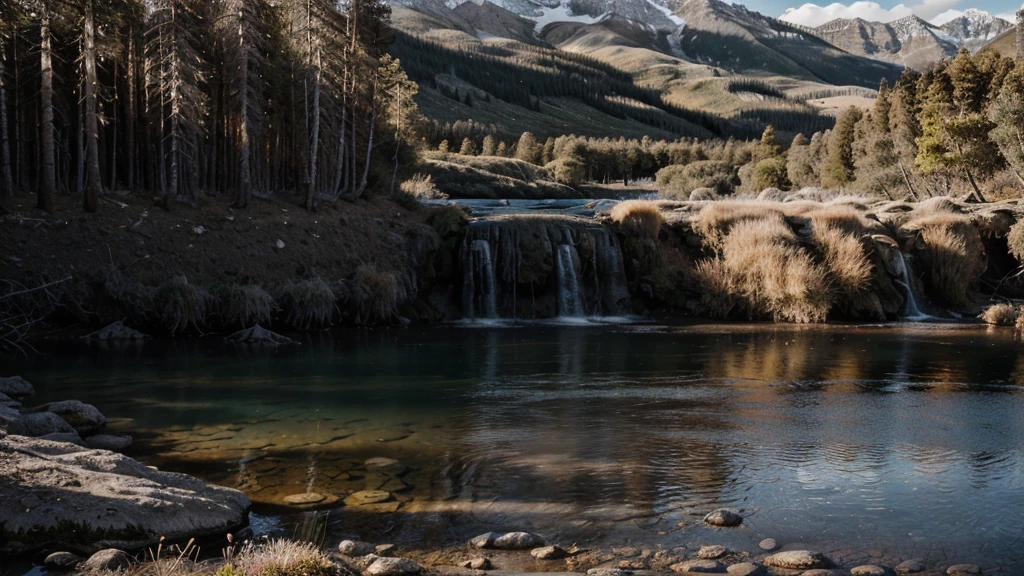 Foto RAW de un paisaje , small details, Fotorrealista, foto ultrarrealista, 8k hd, DSLR, soft lighting, alta calidad, film grain, Fujifilm XT3, (obra maestra)  
