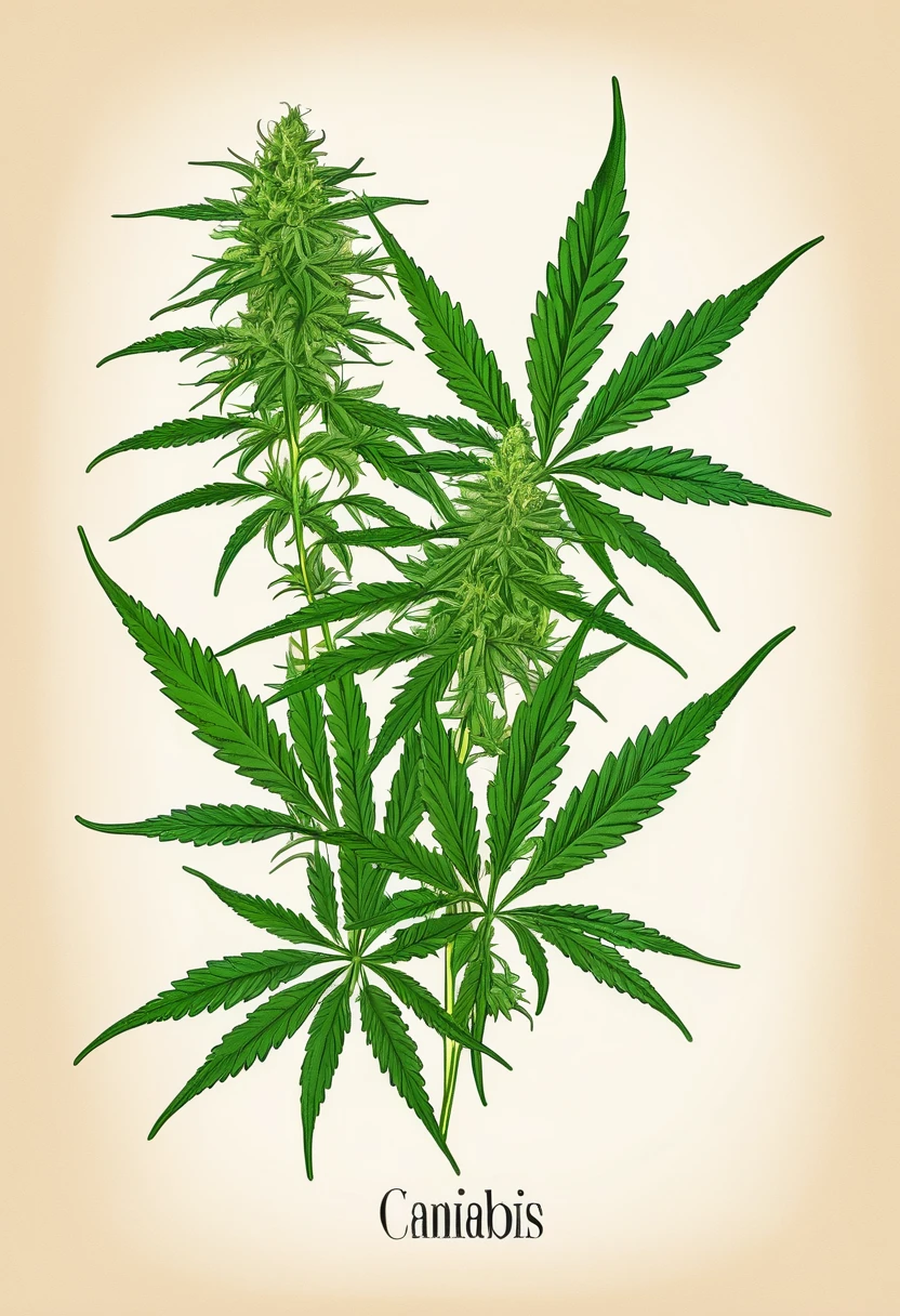cannabis sativa illustration