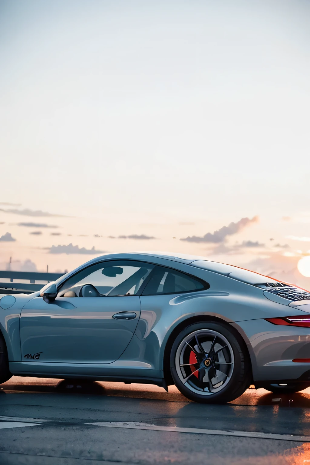 sideview photo of a porsche 911 in miami, sunset, neon, shot on a Sony mirrorless camera, DSLR, 50mm lens f/2.8, ultra detailed, 8k, --v 4