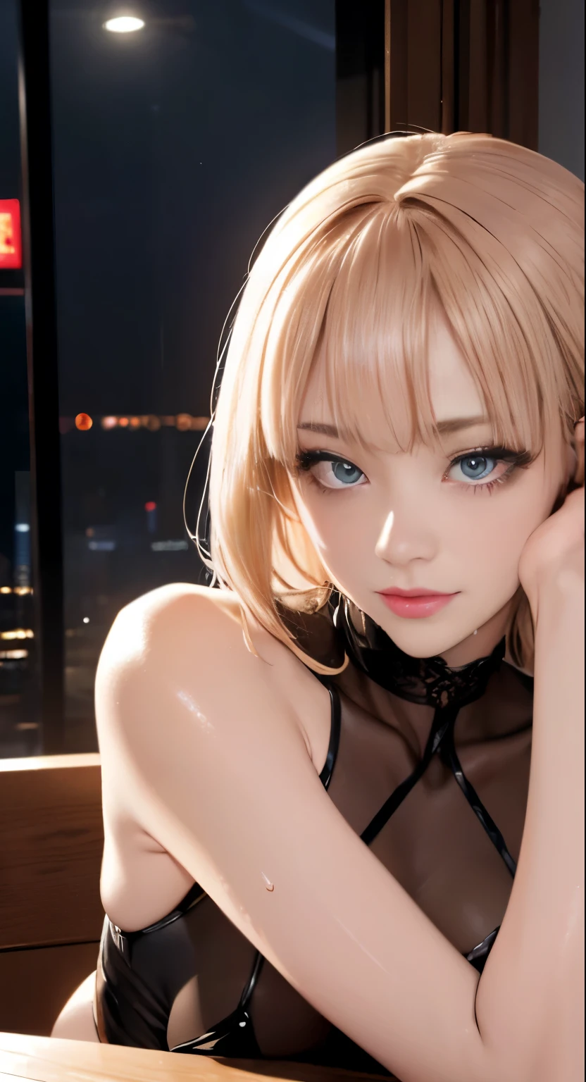 (Cinematic digital artwork: 1.3), high quality, table top, 最high qualityの, Super detailed, figure, [4k Digital Art]、 indosugu nr, (sharp focus: 1.5), (moody lighting:1.2), Depth of the bounds written, Bokeh, 4k 、High resolution, Super detailedな, Highly detailed CG Unity 8K wallpaper, realistic, Photoreal, Raw photo, beautiful and detailed face, pale skin, realistic glowing skin, fine cloth texture, detailed hair texture, perfect body, beautiful face, acura, anatomically correct, highly detailed face, eye and skin texture, natural neck length, (beautiful eyes), (beautiful hands), (Glossy skin:1.2), thin legs, thin legs, knowledgeable person、detailed face、detailed background、 



(live action、intricate details)、blonde、short hair、



Dramatic compensate、compensate、pinky pink lipstick、eye make up、mascara、eyeliner、eye shadow、light purple eyes


(((Ahegao, , Sweat,)))、one woman, (drunk:1.4), office lady、beautiful womanOL,Grinning face、 pantyhose, heels, hotel at night、Spit out vomit, (drunk and stumble:1.2), high-heels、While drinking a can of beer、perfect human body、Have a can of beer、beautiful woman、