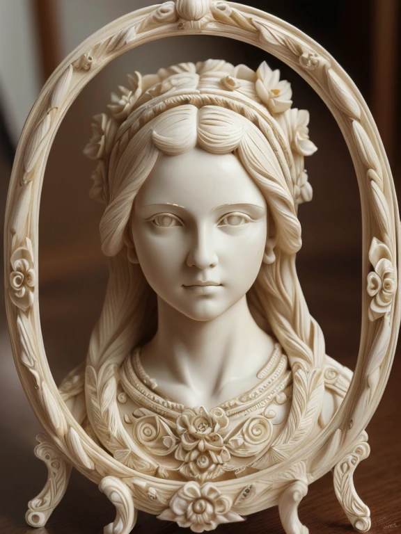 (masterpiece, Best quality, A high resolution:1.4), detailed, many small details, complex intricate details, 4K, bone carving, detailed ivory girl figurine, spray, line art, art, Fibonacci,