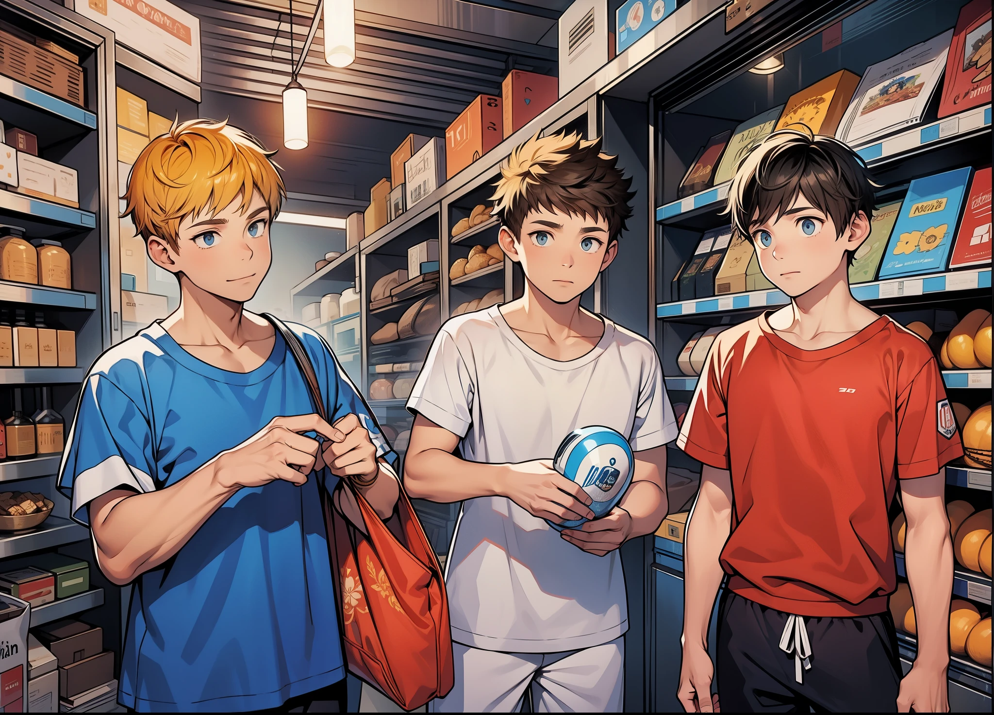 3 boys are talking