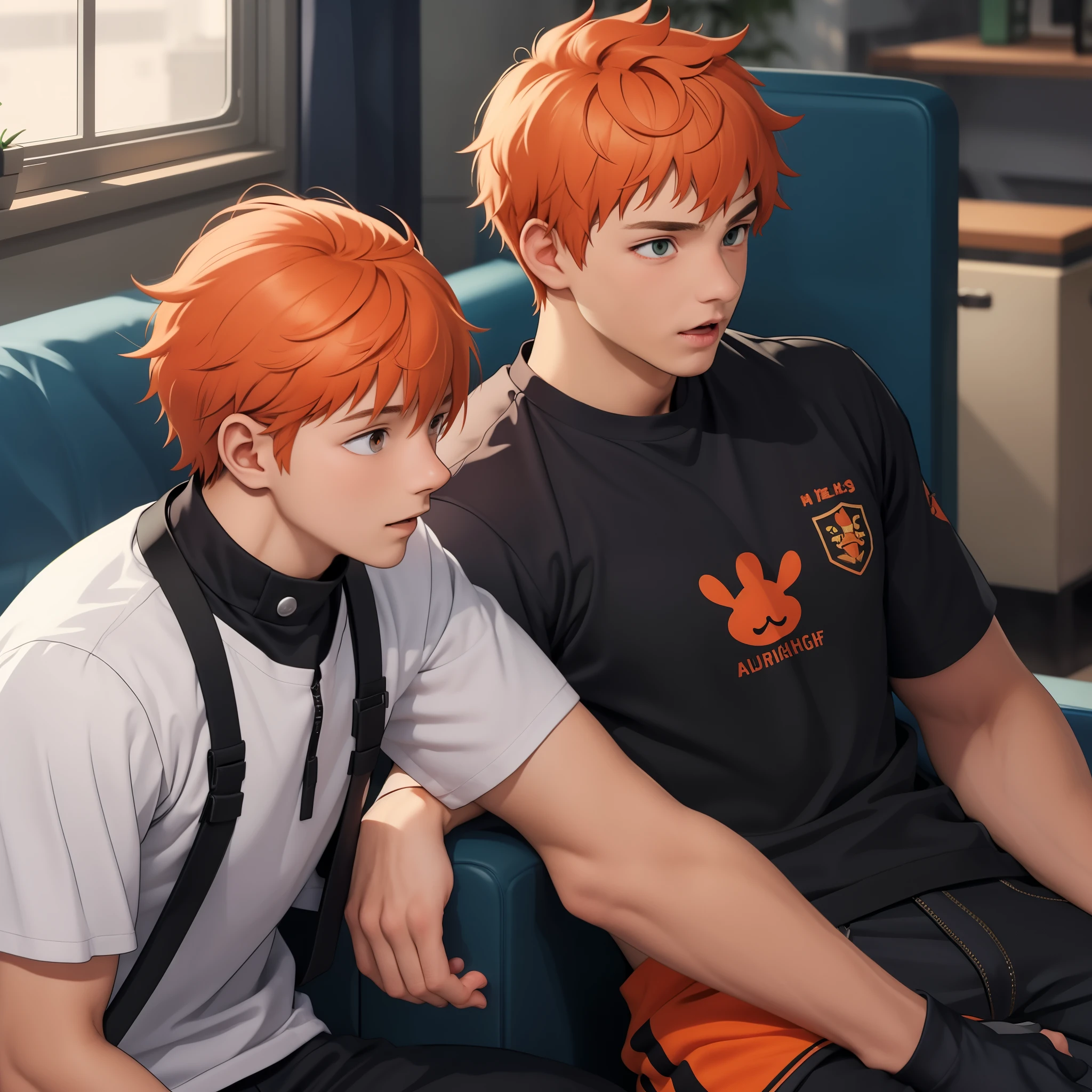 There are two 13-year-old orange-haired boys.