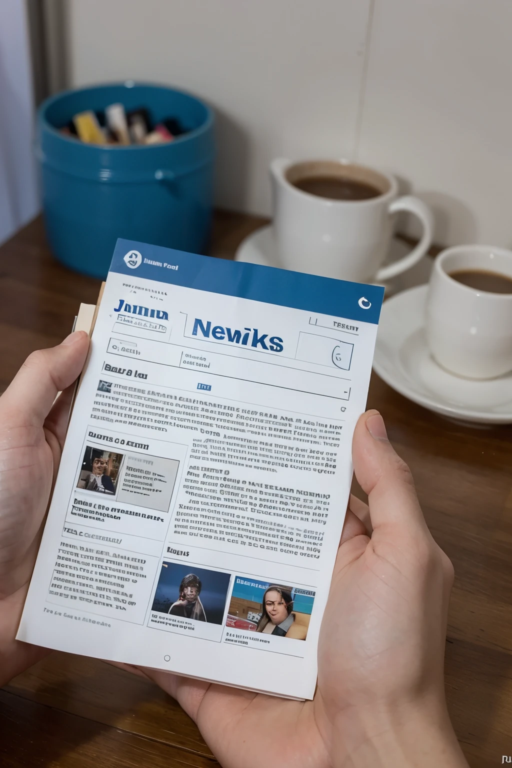 CREAR PERIODICO QUE TENGA NOMBRE DE JUANKI NEWS, COLOR AZUL CON BLANCO Y QUE TENGA NOTICIAS DE TECNOLOGIA