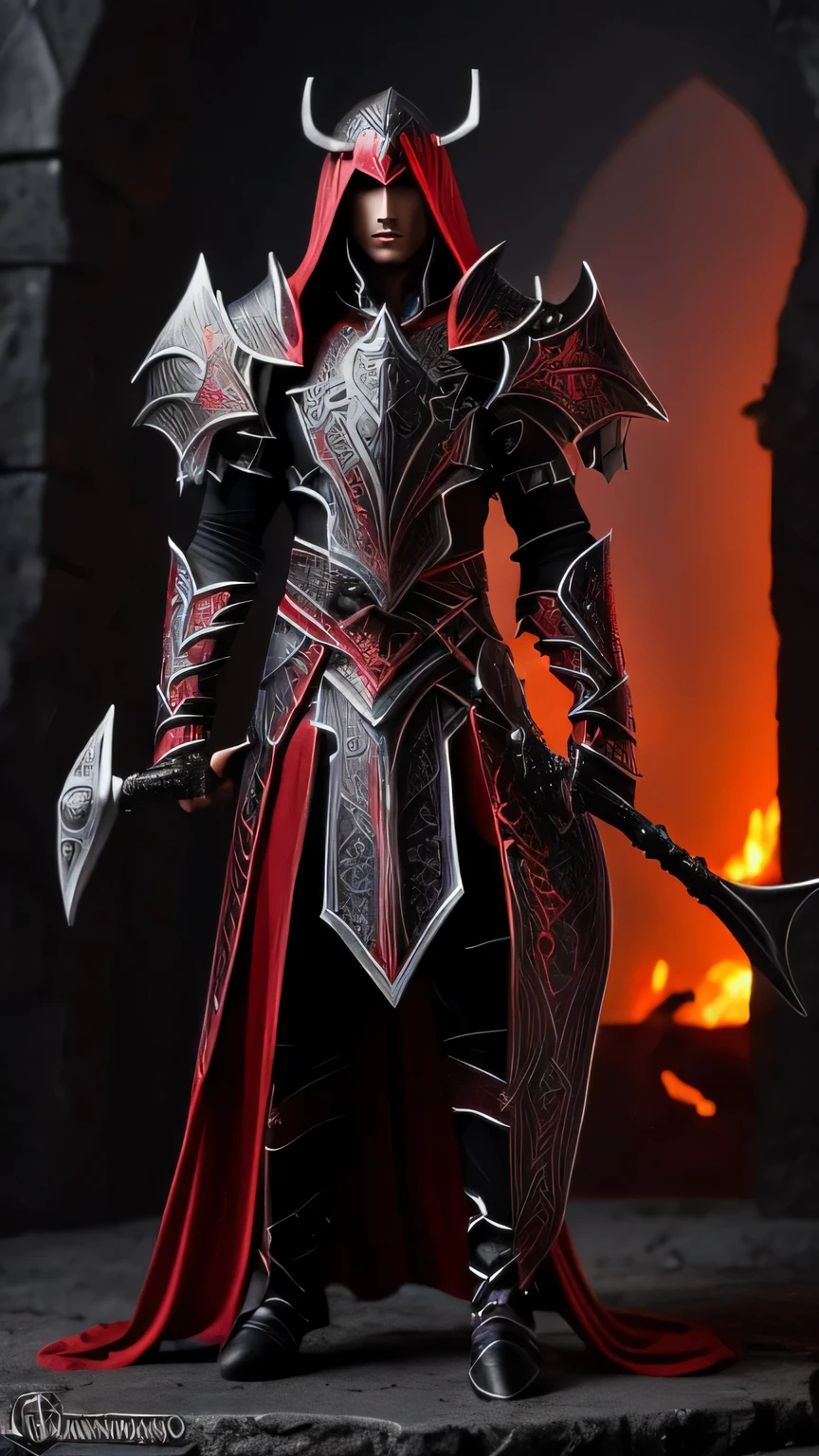((Detalhado))(( fantasioso))Dark elf with dark steel , com luzes vermelhas nos olhos 