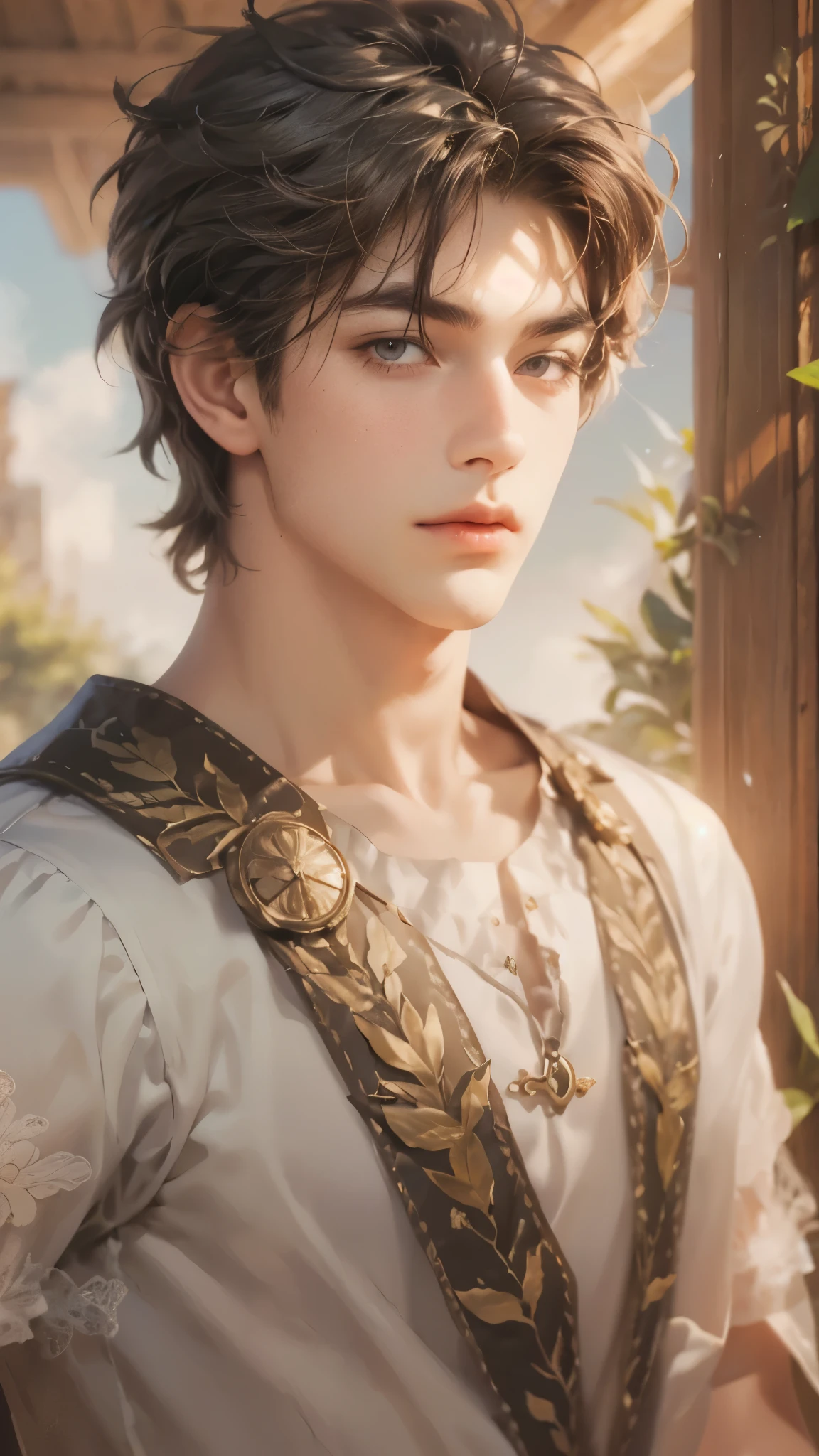 (masterpiece, top quality, best quality, official art, beautiful and aesthetic:1.2), boy, handsome, extreme detailed faces, (fractal art:1.3), colorful, highest detailed, (perfect face), shiny skin, HDR, cantarella, extremely detailed dress, detailed background 