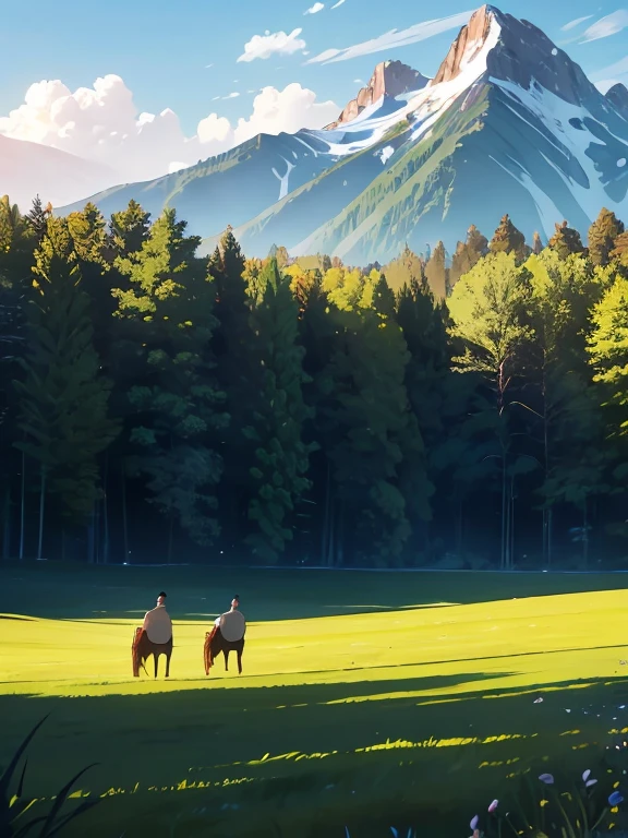 In a green meadow is a girl who leads a group of knights.
BREAK
With a brave expression, guides them to their destination.
BREAK
Behind her, A green forest extends and beyond that, Mountains rise in the distance.
BREAK
The most suitable effect for this scene would be a watercolor painting technique to capture the softness of the meadow and the fluidity of movement.. ,((detailed)), ((high quality)),((well structured)),((anatomically correct)),((good composition)), ((good perspective)),((masterpiece)), ( ( detailed outline)),((extremely detailed)),((digital art)), digital illustration, ((well-proportioned bodies)), high resolution, high definition, full definition, full resolution, detailed face, 4k,HD, Sharp,perfect,depth,with depth,sharp focus,Depth of field