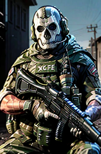 Special Forces emblem, First person shooter style, GH0st sits on the hill