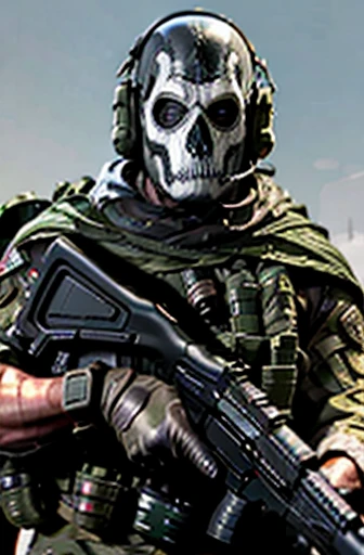 Special Forces emblem, First person shooter style, GH0st sits on the hill