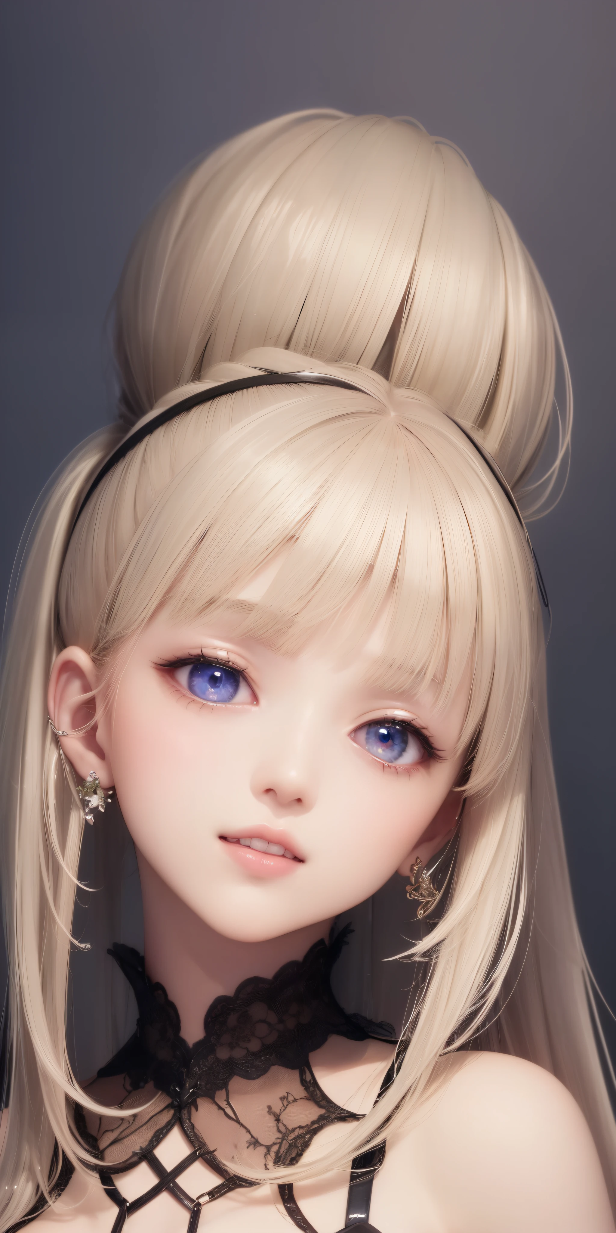 (Best quality,16k wallpaper,high resolution:1.2),Red to silver hair, wavy and long hair, Shiny hair color, Perfectly detailed face, full pouty lips, watery big eyes, Vertical pupils, reflective light, Woman with rabbit ears, Black and white shirt, Lazily lying in a solid wooden box, Soft lighting, full body shot of