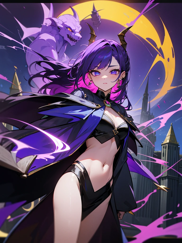 Draw a face carefully　High quality anime style faces　Black Hair　Black full body suit　Purple pantyhose with bat print　Attractions　Laughter　Morrigan Aensland　Rear View