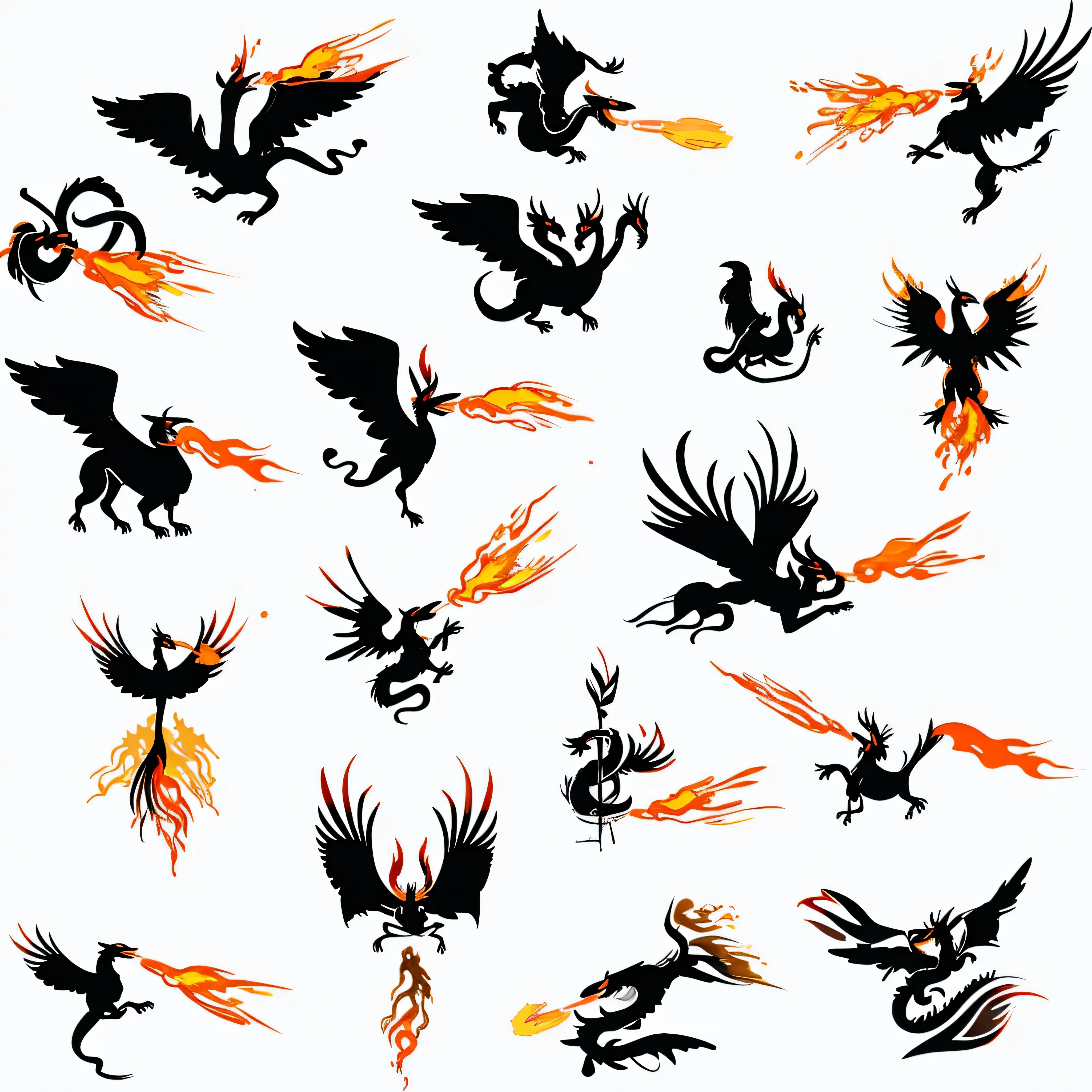 flames are flying in the air on a black background, fireflys, flame stones are scattered, lots of flames, small flames, some fireflies flying in the air, embers flying, flames everywhere, multiple flames, flame everywhere, fire flies, background flames, flames in the background, golden embers flying, with fiery golden wings of flame, fire particles