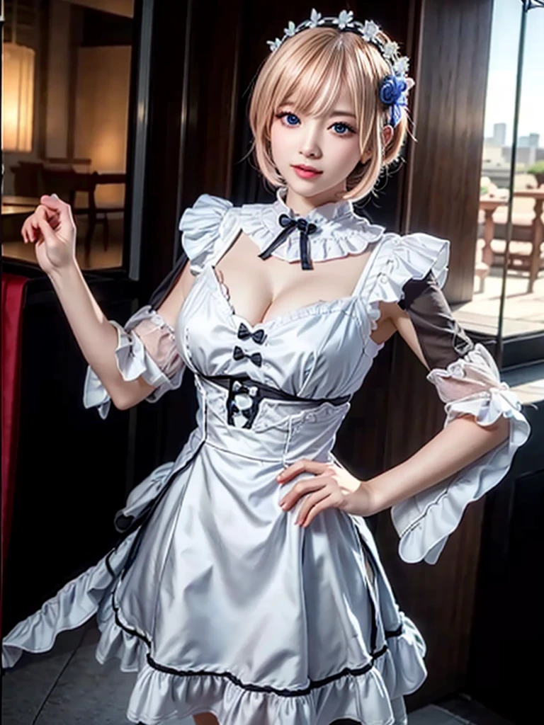 ulzzang-6500,(raw photo:1.2),((photorealistic:1.4))best quality ,masterpiece, illustration, an extremely delicate and beautiful, extremely detailed ,CG ,unity ,8k wallpaper, finely detail, best quality,extremely detailed CG unity 8k wallpaper,absurdres, incredibly absurdres, huge filesize, ultra-detailed, highres, extremely detailed,beautiful detailed girl, extremely detailed eyes and face, beautiful detailed eyes,light on face,cinematic lighting,1girl,dress,see-through,looking at viewer,outdoors, blue_eyes,dress,( full body:1.25), short hair, (small breasts:0.8)