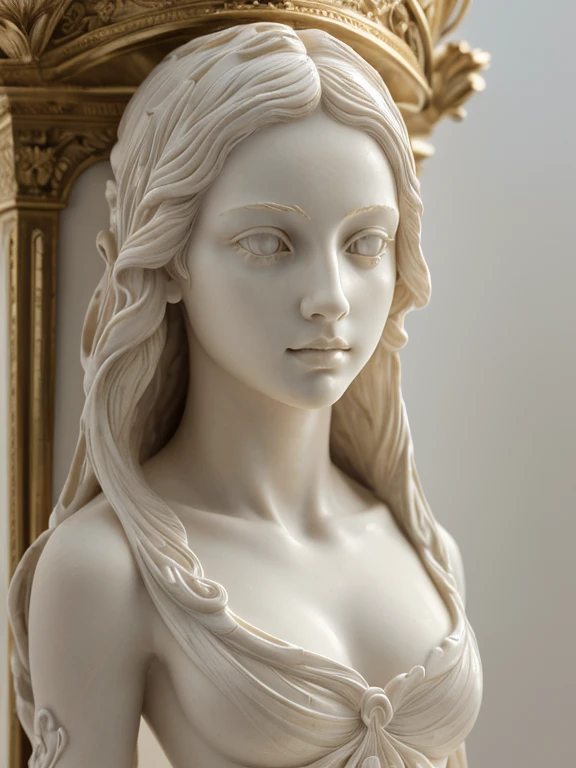 (masterpiece, Best quality, A high resolution:1.4), detailed, many small details, complex intricate details, filigree execution; 8K; detailed figurine of a beautiful naked girl in full height; material: marble, Gypsum, Ivory, plant environment; Enhanced Face Detail; line art, art, Fibonacci,