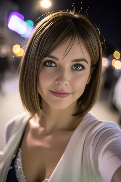 (Selfie, plan: 1.4), (Right half of the body: 1.4), RAW UHD portrait photo of a 24 year old blonde European woman (Femme aux yeux bleus) marcher dans une ruelle sombre, Halloween Costume, Ville la nuit, (rocher), (encolure), specifics (tissu! , cheveux! , briller, couleur!! , disadvantages: 1.1), Bright eyes with a high level of detail (staring into the camera), SLR lighting, Appareil photo reflex mono-objectif, ultra quality, re sharpness, profondeur de champ, Filmkorn (milieu), Fujifilm XT3, Limpide, Rahmenmitte, beau visage, mise au point nette, street lamp, Neonbeleuchtung, Bokeh (dimly lit), Nuit, (Ciel nocturne), detailed skin pores, peau grasse, coup de soleil, intricate eye details, corps entier entier, gros seins, souriante, flirts with the camera, Dressed in a halloween costume, photo Halloween, maquillage halloween, sourire, (Marilyn Monroe:0.2), short hair