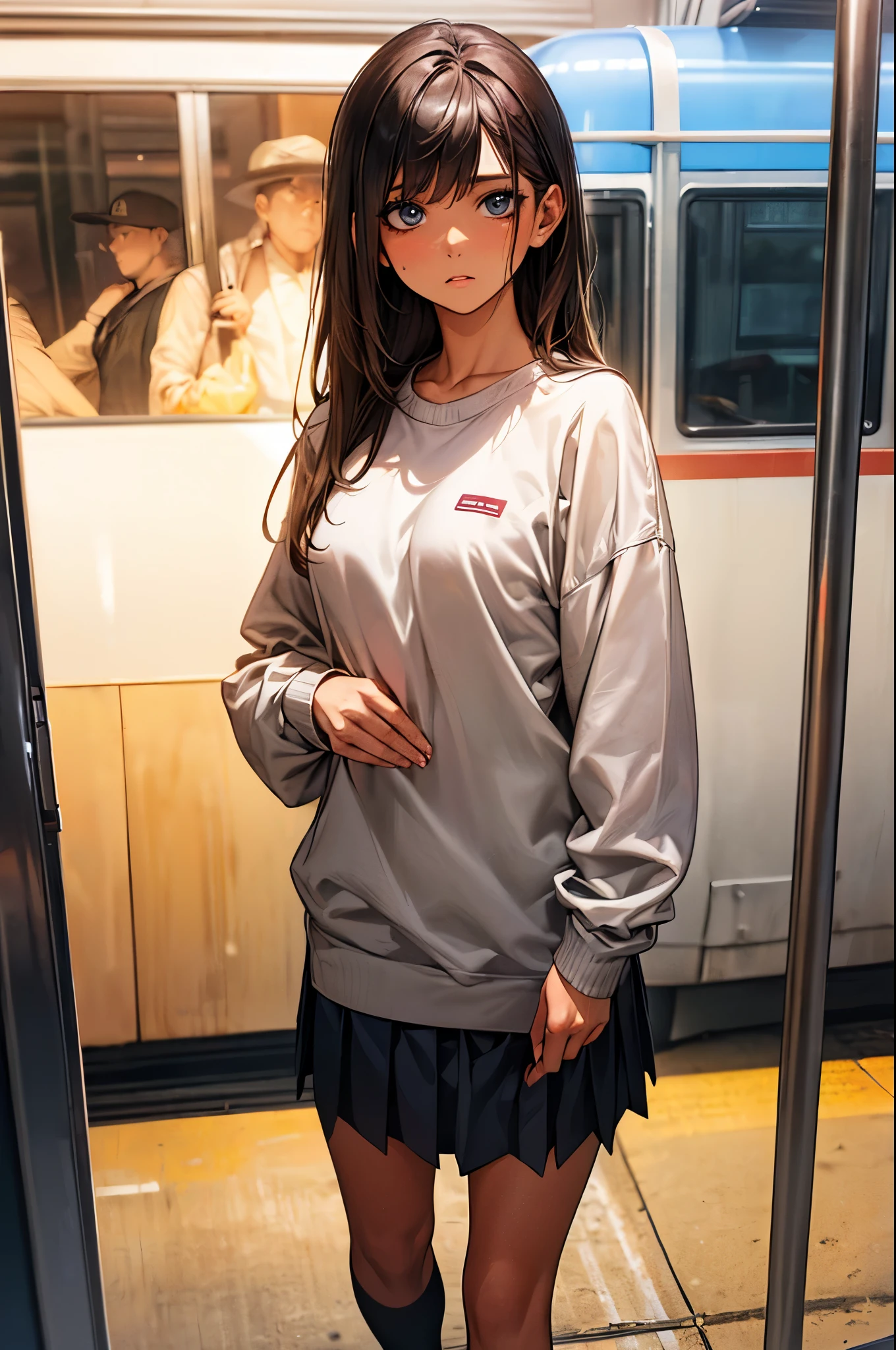Pharaoh girl with normal sweater and in the city