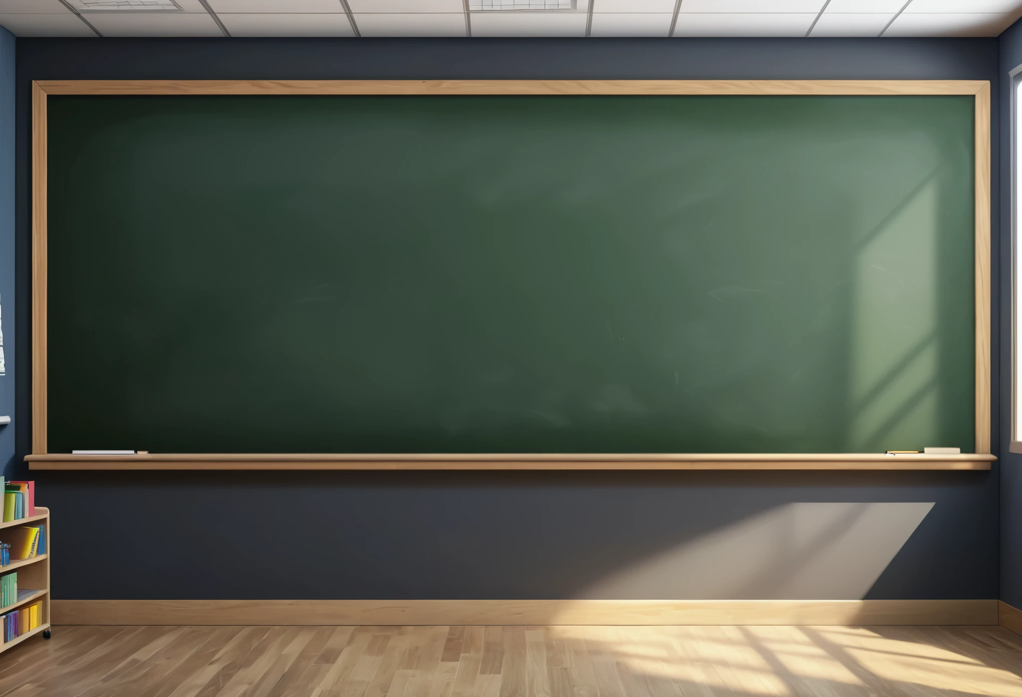 (best quality,4k,8k,highres,masterpiece:1.2),ultra-detailed,(realistic,photorealistic,photo-realistic:1.37),clear blackboard,front view,classroom wall,hanging