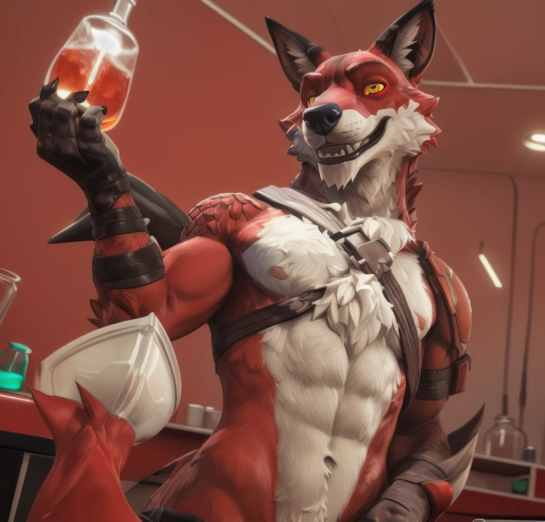 ((( hybrid fortnite )) ), (by Homogenousrule, by Wildering, by Foxovh, by Catcouch), 4k,(by totesfleisch8 and white fur,
(( posing in a laboratory for image )),Sharp gaze, hentai , anthro, shortstack, standing, looking at viewer,muscular, background, extremely detailed, 3d render, high quality digital art, huge thighs , detailed eyes, ,henati, good anatomy, good perspective in a laboratory , front towards viewer,face up, by bebebebebe, by sicklyhypnos, by gerkk, by orf, ( by cutesexyrobutts, by darkgem, by zackary911,( by singafurian, by daftpatriot, sassy, cute, detailed face, handsome , seductive face, face, detailed mouth, white fur, hentai style, leo alvarez, bara, (posing:1.3), (soft shading), 4k, hi res, detailed hands, ((detailed face, (detailed eyes:1.0), detailed)), by zackarry911, by zaush, (by personalami:0.5), looking at viewer, image, navel, nipples, full body, one person focus, thick thighs, Hentai, day, sexy, sensual, detailed, uploaded to e621, beautiful and detailed male image of an anthropomorphic wolf ,(highres,:1.2), Smiling happy extremely detailed, photorealistic, 3d render , high quality digital art,Hentai artstyle, a close up of a person , huge, (( red color)) hybrid