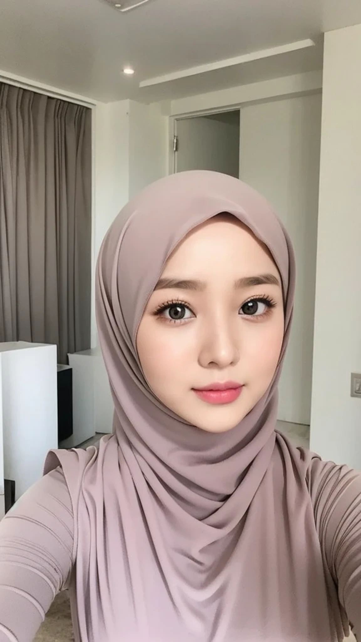 Beautuful Women、hijab, indonesian, a room、selfee、White Room、The face is cute、Vanrak Ayyans appears、1 girl, stylish