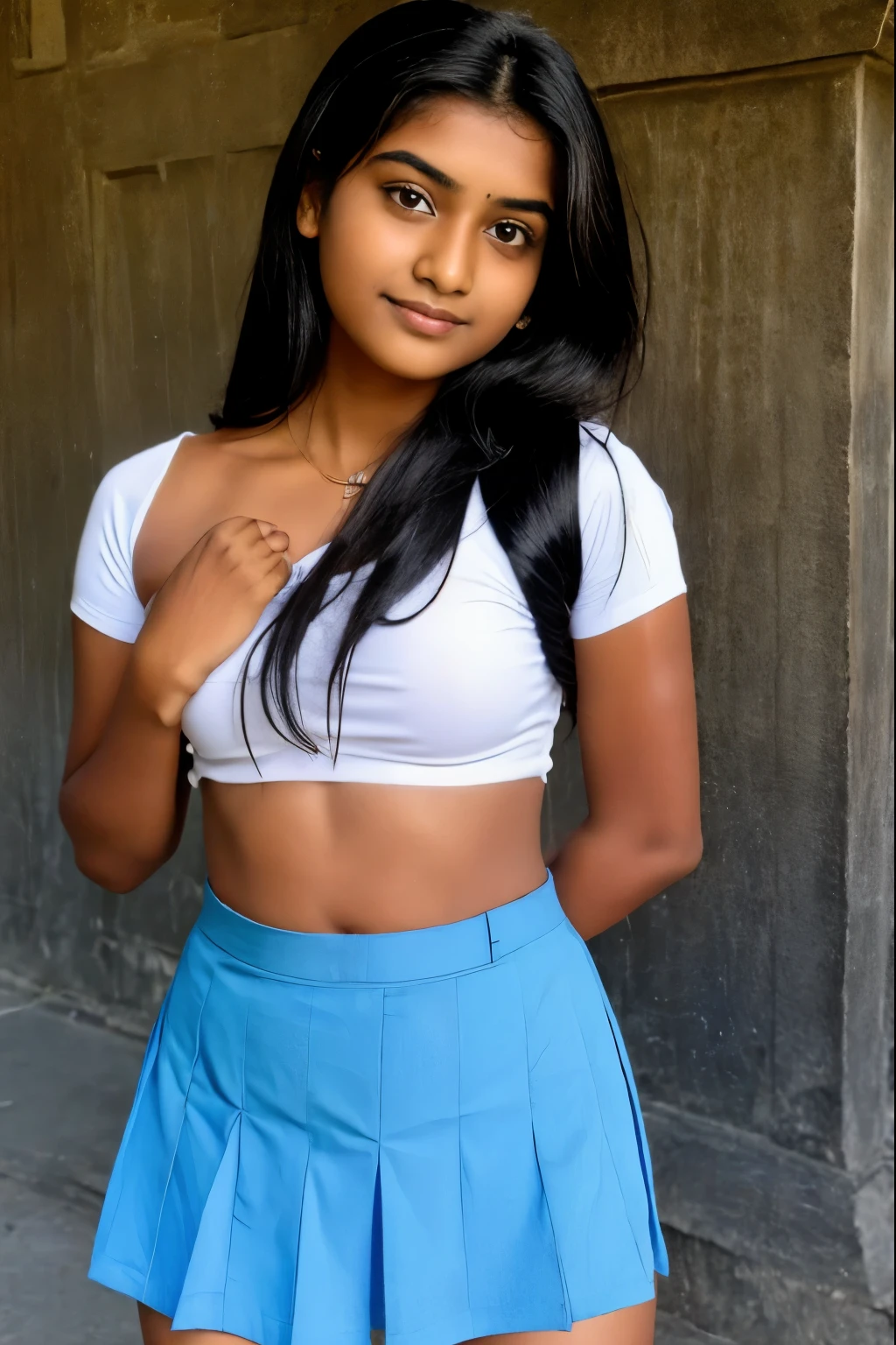 sri lankan school girl showing her semi nude body