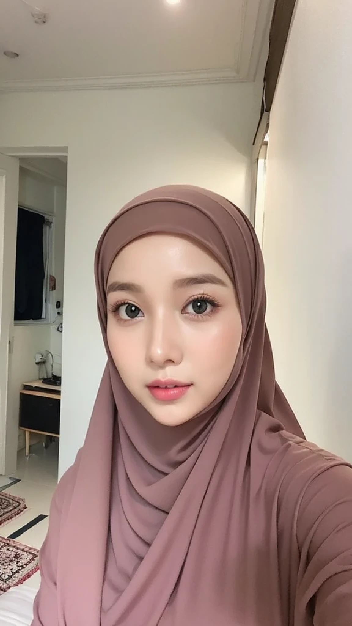 Beautuful Women、hijab, indonesian, a room、selfee、White Room、The face is cute、Vanrak Ayyans appears、1 girl, stylish
