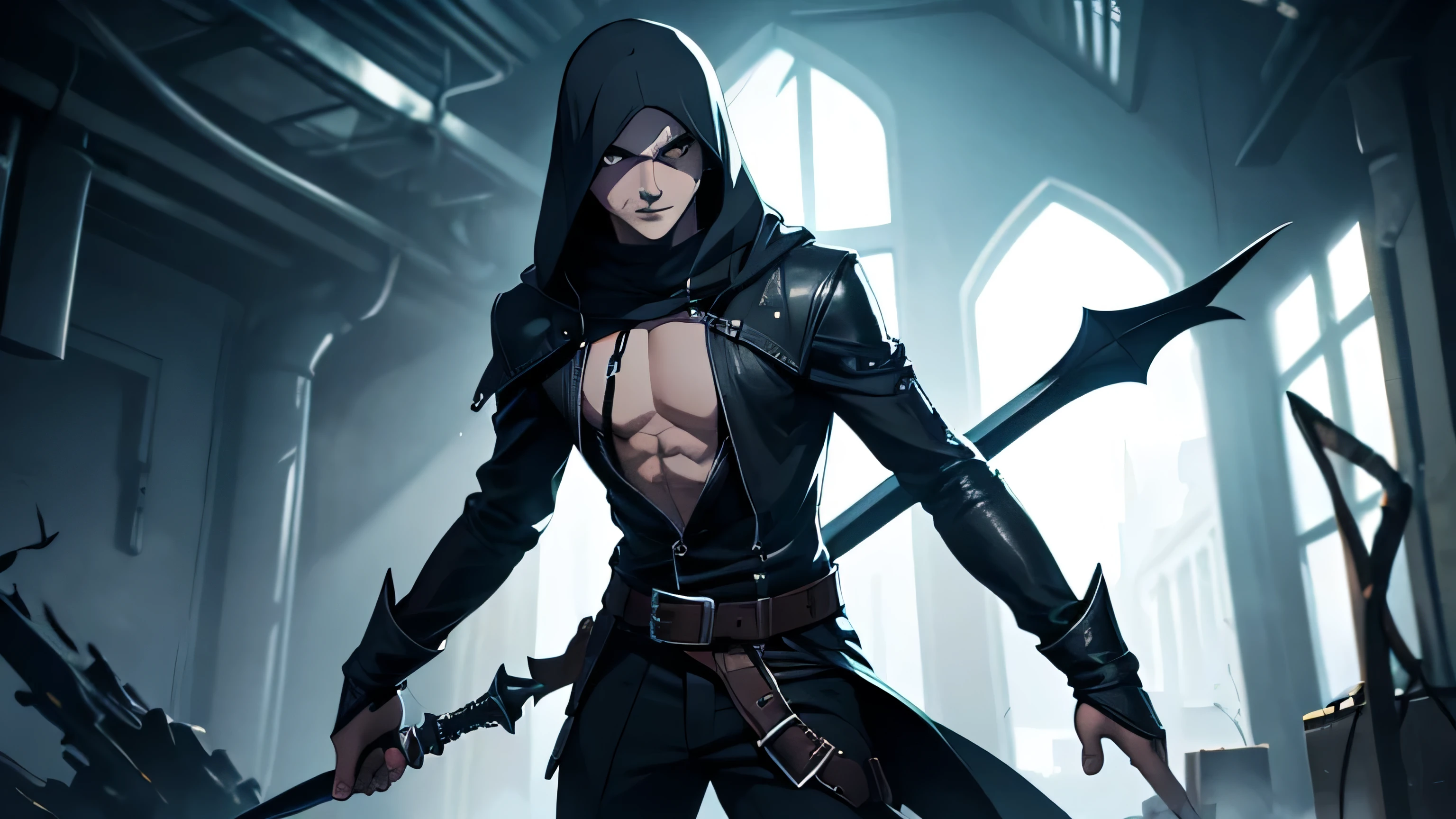 undead male rogue dagger user full body photo