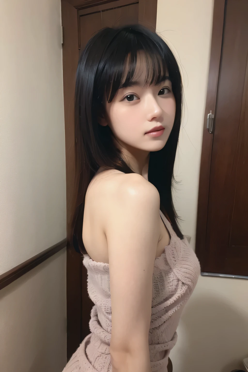 beautiful girl at the badroom