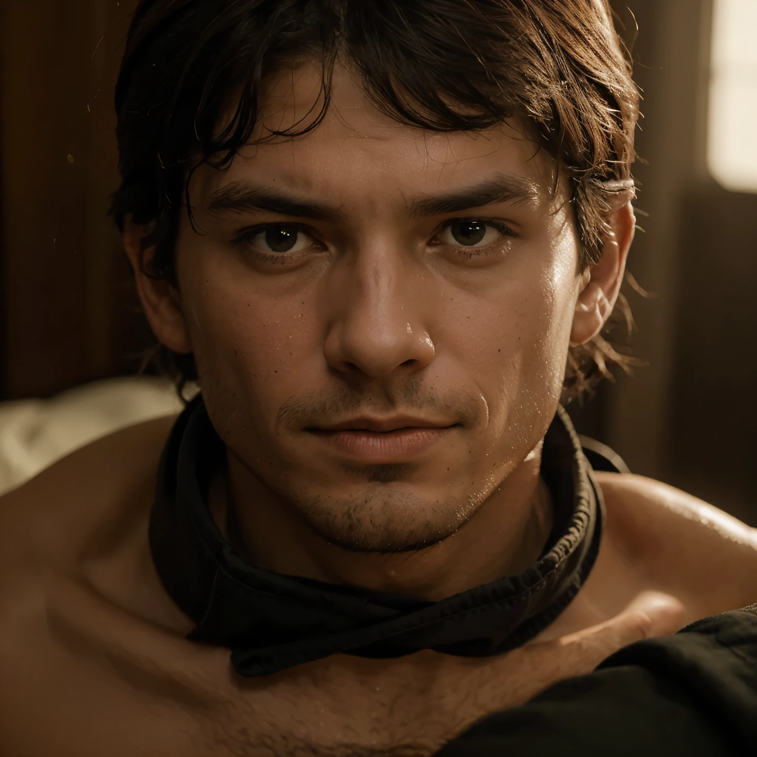 Give me a reread of the work The Death of Marat, so que com um cavaleiro numa guerra, em estilo desenho