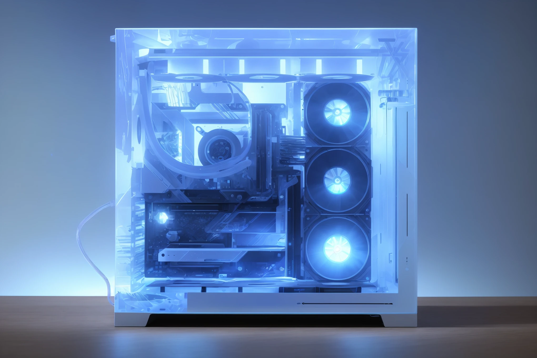 Interior of the housing'ordinateur, Personalized computer, liquide refroidi Desktop, cooled to'eau, liquide refroidi, cooled to'eau, Beautiful RTX Reflection, RGB Ethereal Lighting, refroidissement liquide, RTX Reflection, ordinateur de jeu Case, conception fractale, ordinateur de jeu, jeux sur ordinateur, Avant complet, ordinateur de jeu, Ultra real, light and shadow