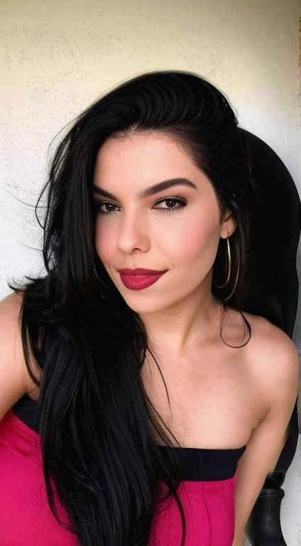 mulher 25 anos, cabelo preto, cabelo ondulado, olhar sexy, pernas longas, cintura fina, biquini sexy, boca vermelha, high resolution, 8k, Alto contraste, hd, sexy