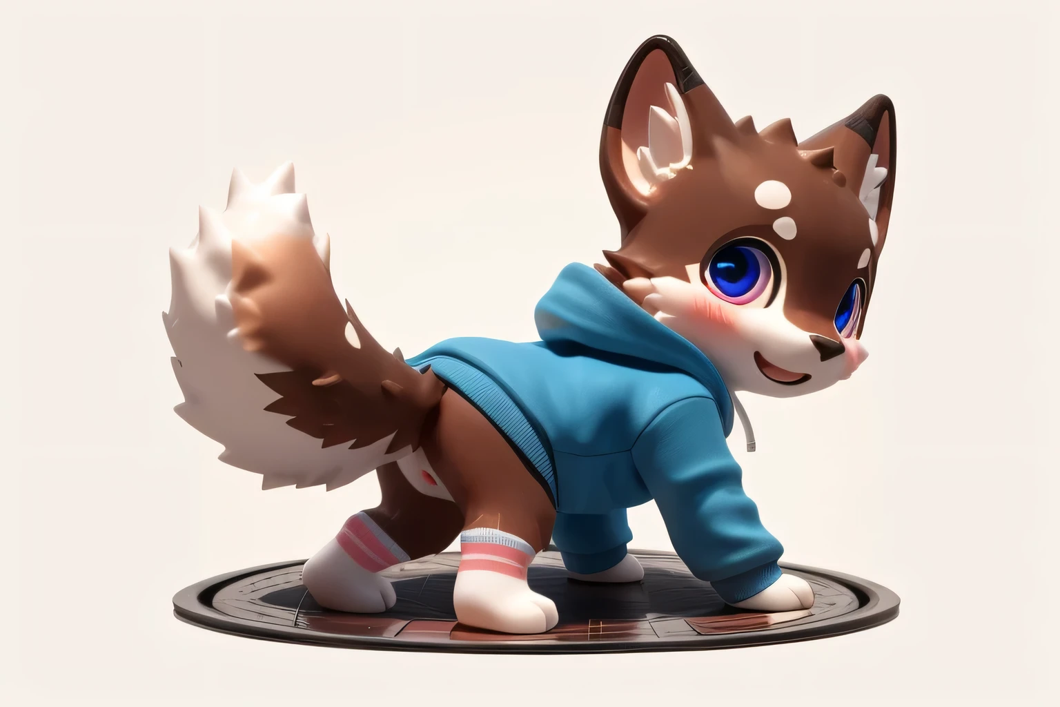 (((wilderness))), ((charming little blue wolf,girl, young)) have different colored eyes，fur light blue, chibi,Shy,blush,charming,go to toilet,urination,drain liquid, logo design， Howe car lighting effects， ((3D vector art))， Cute and quirky， fantasy art， Bokeh， Hand Painted， number， soft light， Isometric style， 4K resolution， photorealistic rendering， High level of detail cleaning， vector image， A lifelike masterpiece， Professional photography， simple space background， Flat white background， Isometric，Vibrant vector, , hoodie, bottomless pit, Fine hairs, Anisotropic fur gloss, ((subsurface scattering)), In the park, ((The body is very wide)), ((Animal genitalia)), [[vein]], (on all fours), ((Show rear)), [anus], ((Show rear)) , [vaginal],((Show rear)),[discharge of fluid from genitals],big tail, ((Striped knee-length socks))