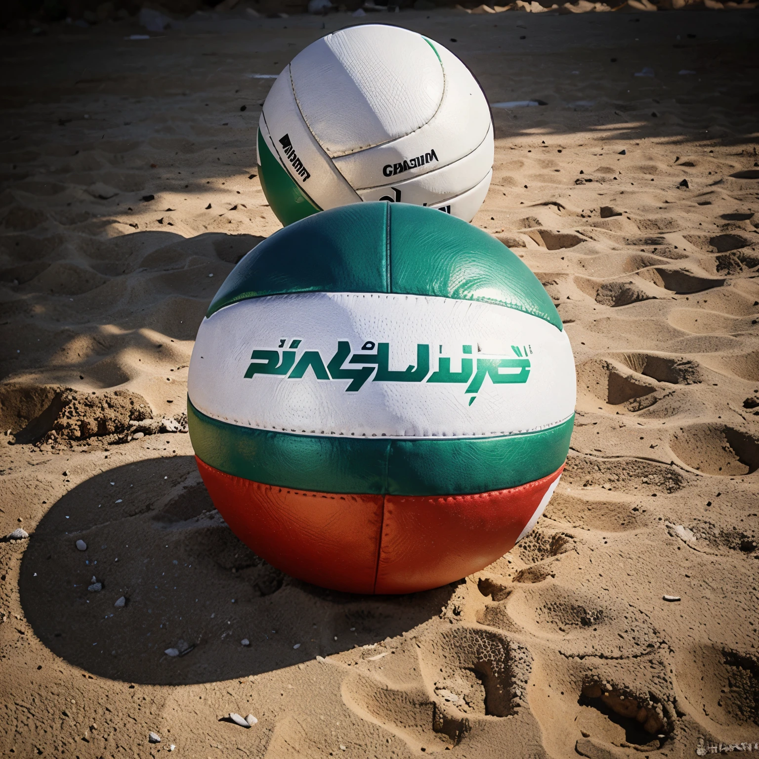 Create a volleyball design with a picture and texture of the Palestinian flag.