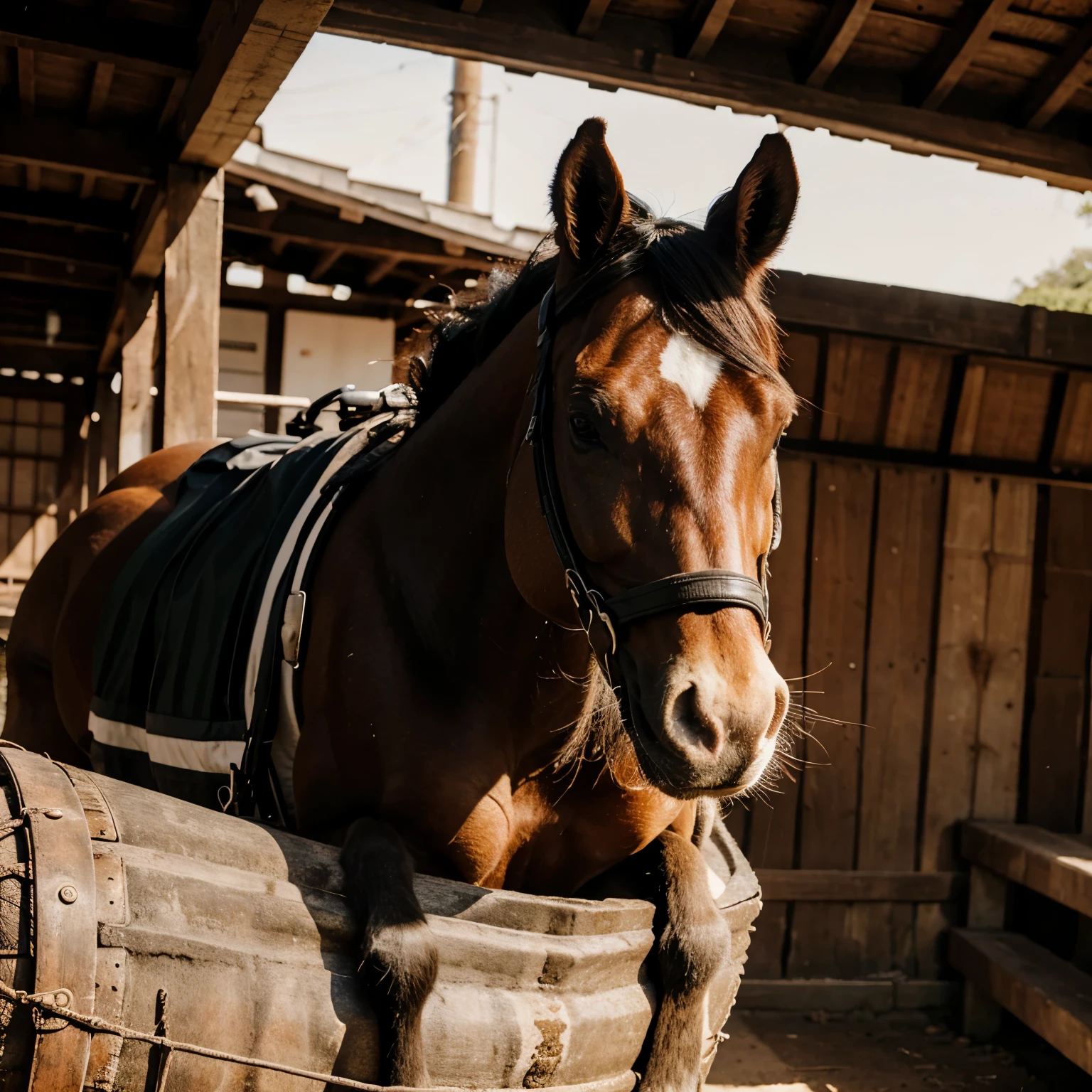 um cavalo com cara de sinossauro