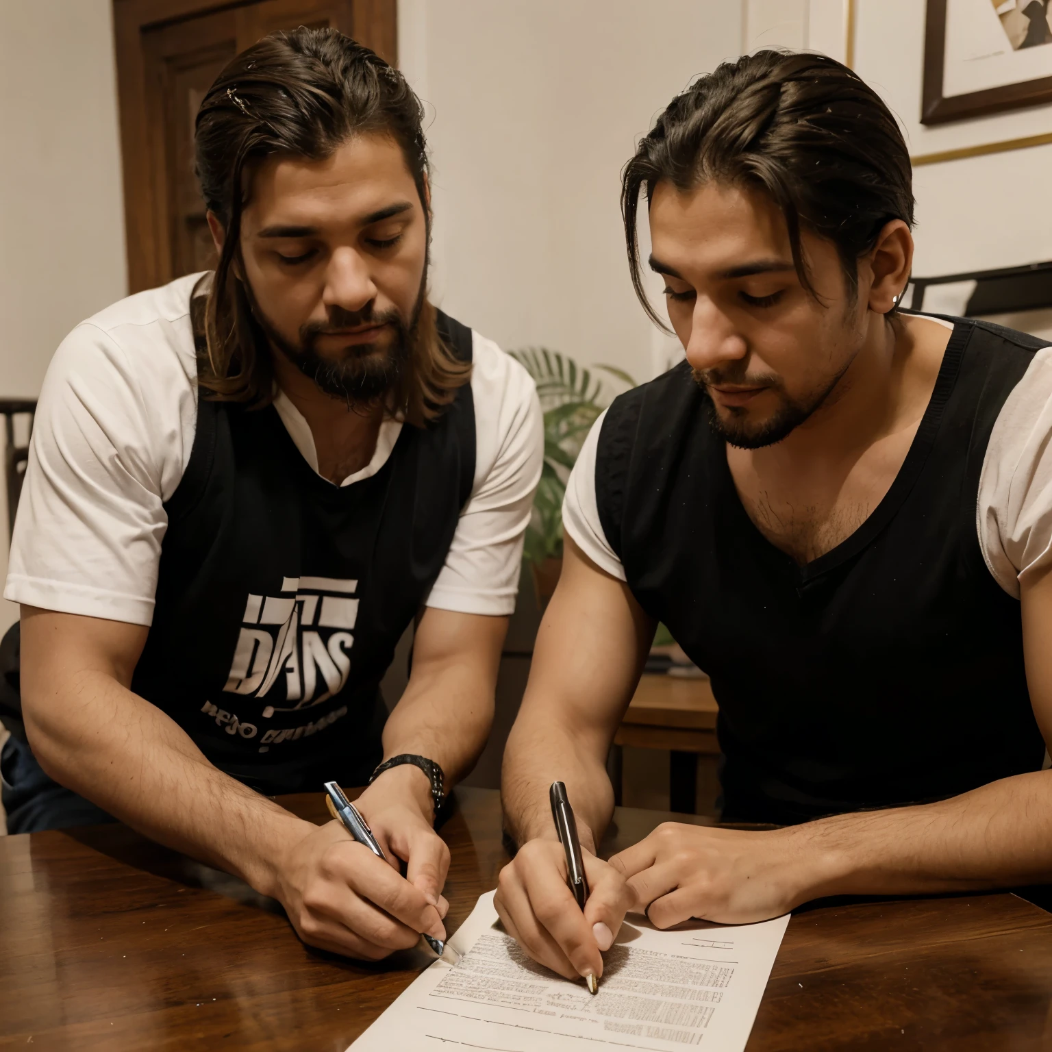 Dos hombres firmando un contrato