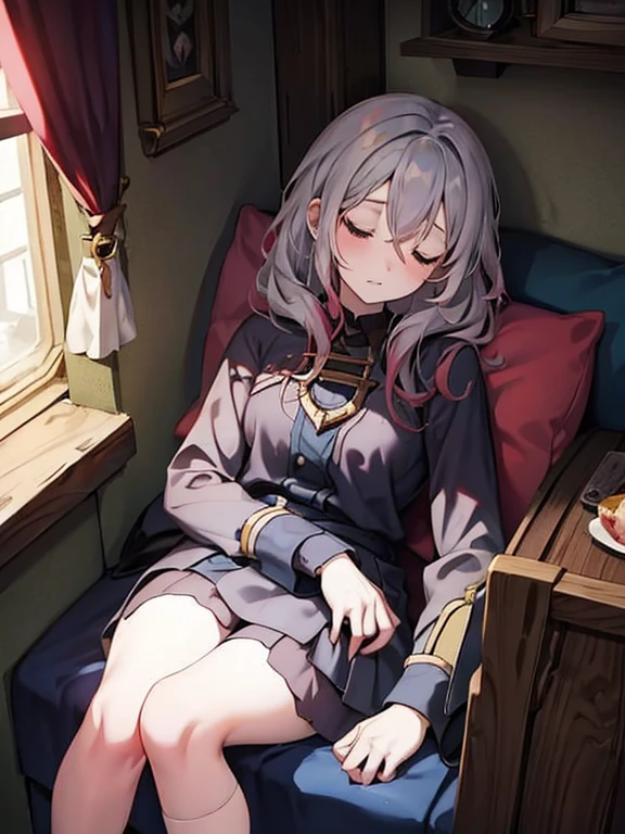 girl sleeping at home