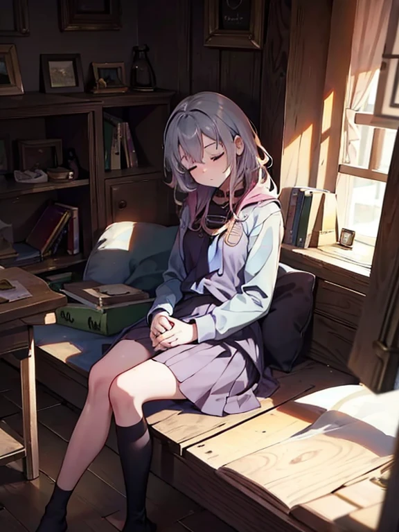 girl sleeping at home