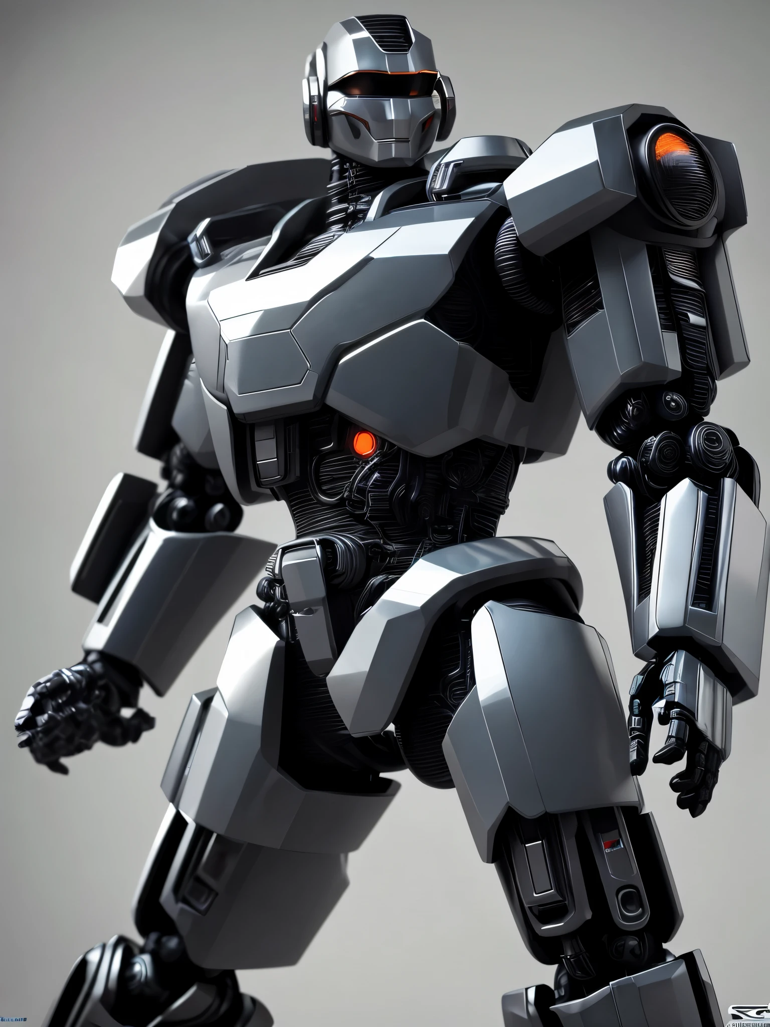 a close-up of a toy figure of a robot with a gun, cyberpunk statue, Detailed humanoid, cybernetic and highly detailed, cyberpunk robot, high resolution rendering, High detail iconic character, in game capture 3d rendering, Escultura 3 D octano render 8 K, homem ciborgue, Cyborg Robot, hard surface model, 8k 3D rendering character art, conceptual robot