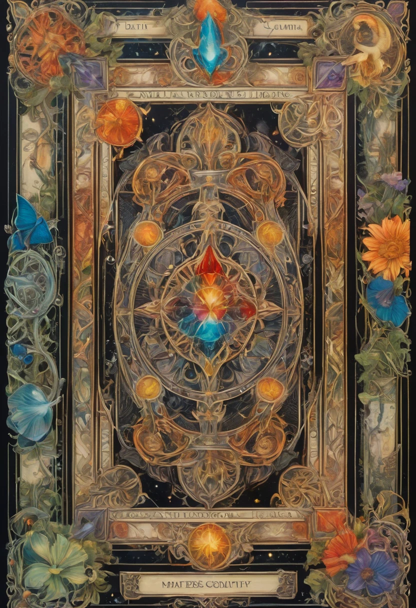 Tarot card border, by Pamela Colman Smith, best quality, masterpiece, very aesthetic, perfect composition, intricate details, ultra-detailed