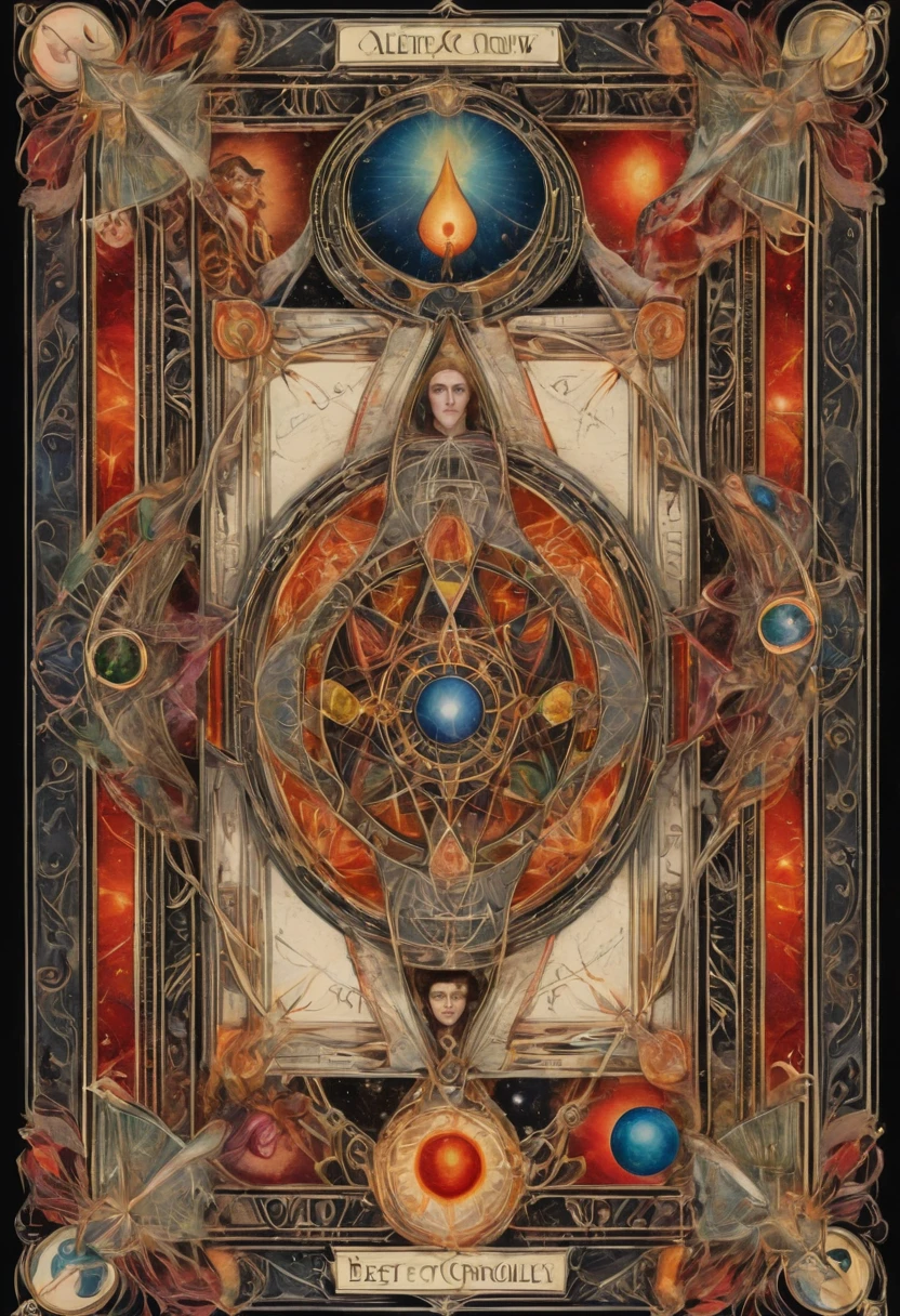 Tarot card border, by Aleister Crowley, best quality, masterpiece, very aesthetic, perfect composition, intricate details, ultra-detailed