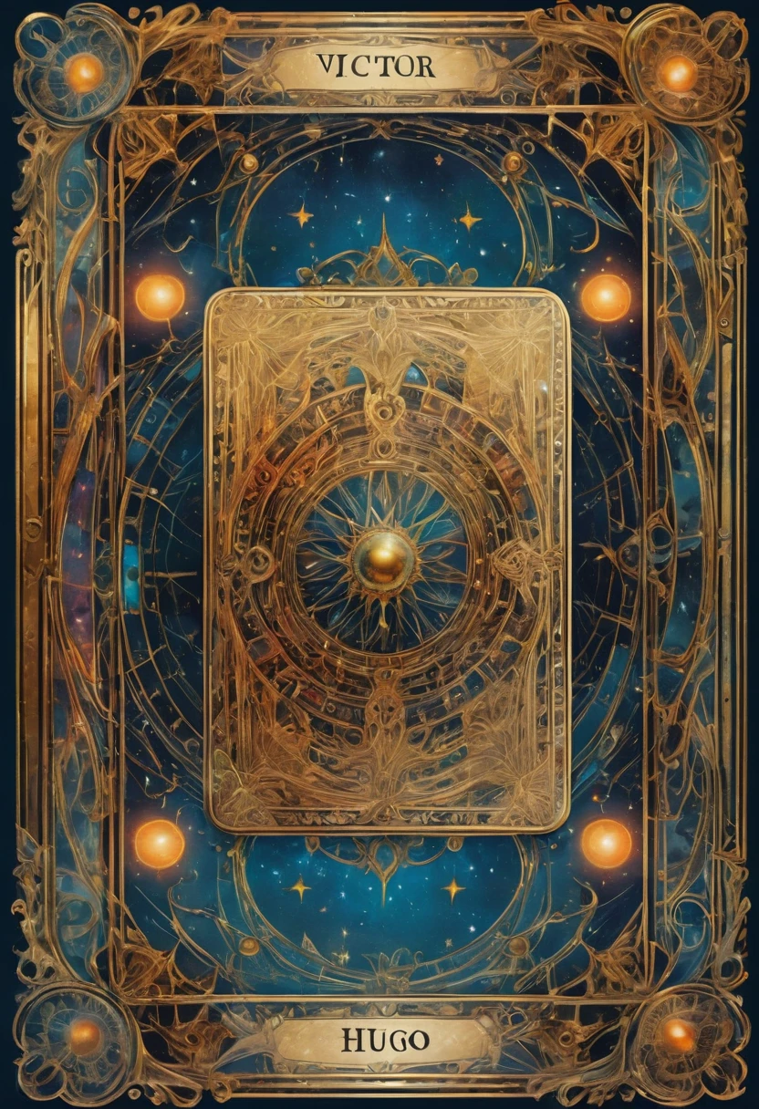 Tarot card border, by Victor Hugo, best quality, masterpiece, very aesthetic, perfect composition, intricate details, ultra-detailed