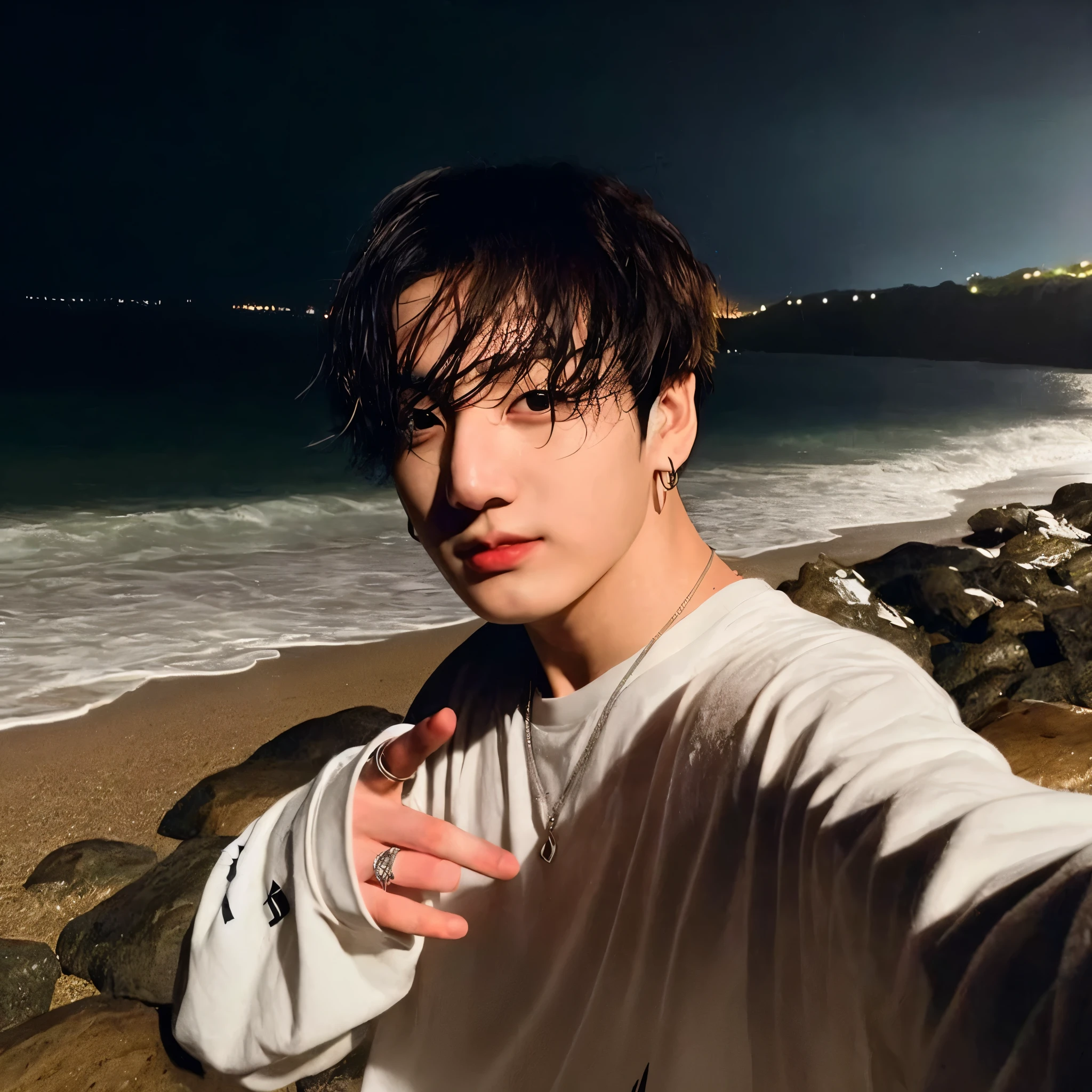 there&#39;s a man standing on the beach with a ring on his finger, Jungkook, cai xukun, hyung tae, Jinyoung Shin, bladee da gangue de drenagem, ✨🕌🌙, imagem de perfilture 1024px, imagem de perfil, taejune kim, imagem de perfil, pintar ulzzang, Hong junho hyung, headshot imagem de perfilture, hyung tae kim, nariz reto, beautiful and symmetrical nose 