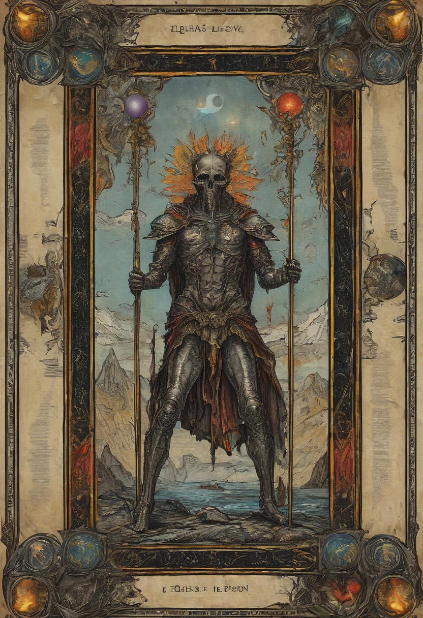 Tarot card border, by Eliphas Levi, best quality, masterpiece, very aesthetic, perfect composition, intricate details, ultra-detailed