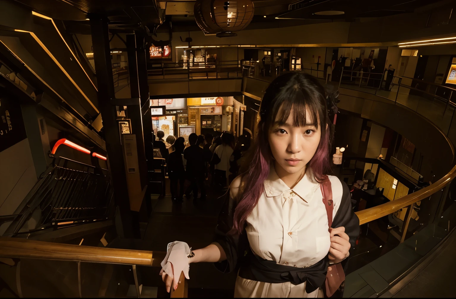 (Best quality, 8k, 32k, Masterpiece, UHD:1.2), (Best quality, 8k, 32k, Masterpiece, UHD:1.2), "Transform the image into a scene set in a Love Hotel in Akihabara, Japan. Capture the distinctive ambiance of this unique establishment, blending elements of modernity and traditional Japanese aesthetics.
Depict the exterior of the Love Hotel, with its neon-lit facade and quirky signage, inviting passersby to enter. Showcase the eclectic architecture and vibrant colors that are characteristic of the Akihabara district, with hints of retro-futuristic design elements.
Inside, portray the lobby area adorned with plush furnishings, soft lighting, and sleek decor. Incorporate elements of Japanese pop culture, such as anime-themed artwork and vending machines offering a selection of snacks and beverages.
Create an atmosphere of intimacy and romance in the guest rooms, with dim lighting, luxurious bedding, and tasteful decor. Use subtle details to evoke a sense of sensuality and allure, without being explicit.
Capture the essence of Akihabara's vibrant nightlife and playful spirit, with hints of excitement and adventure in the air. Use a warm color palette and soft lighting to enhance the cozy and inviting atmosphere of the Love Hotel.
Ensure that the image reflects the unique charm and allure of Akihabara's Love Hotels, inviting viewers to experience a taste of the district's lively and eclectic atmosphere."