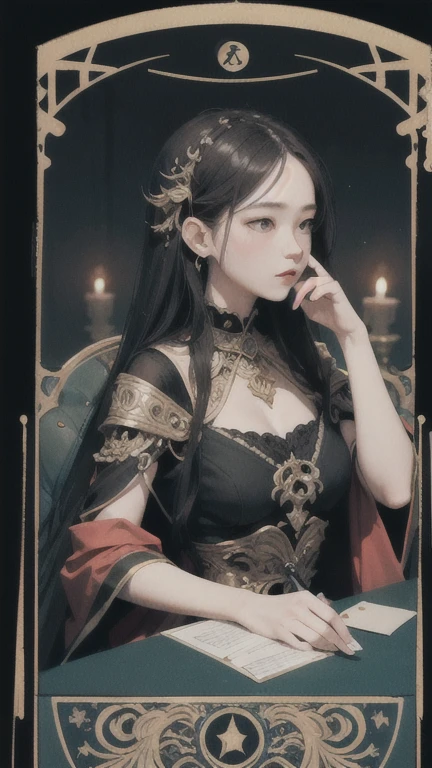 Tarot card design, best quality, masterpiece, very aesthetic, perfect composition, intricate details, ultra-detailed